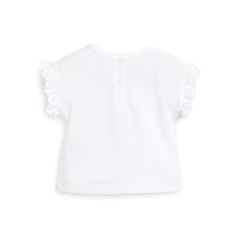 Girls White Graphic Printed Short Sleeve T-Shirt image number 1